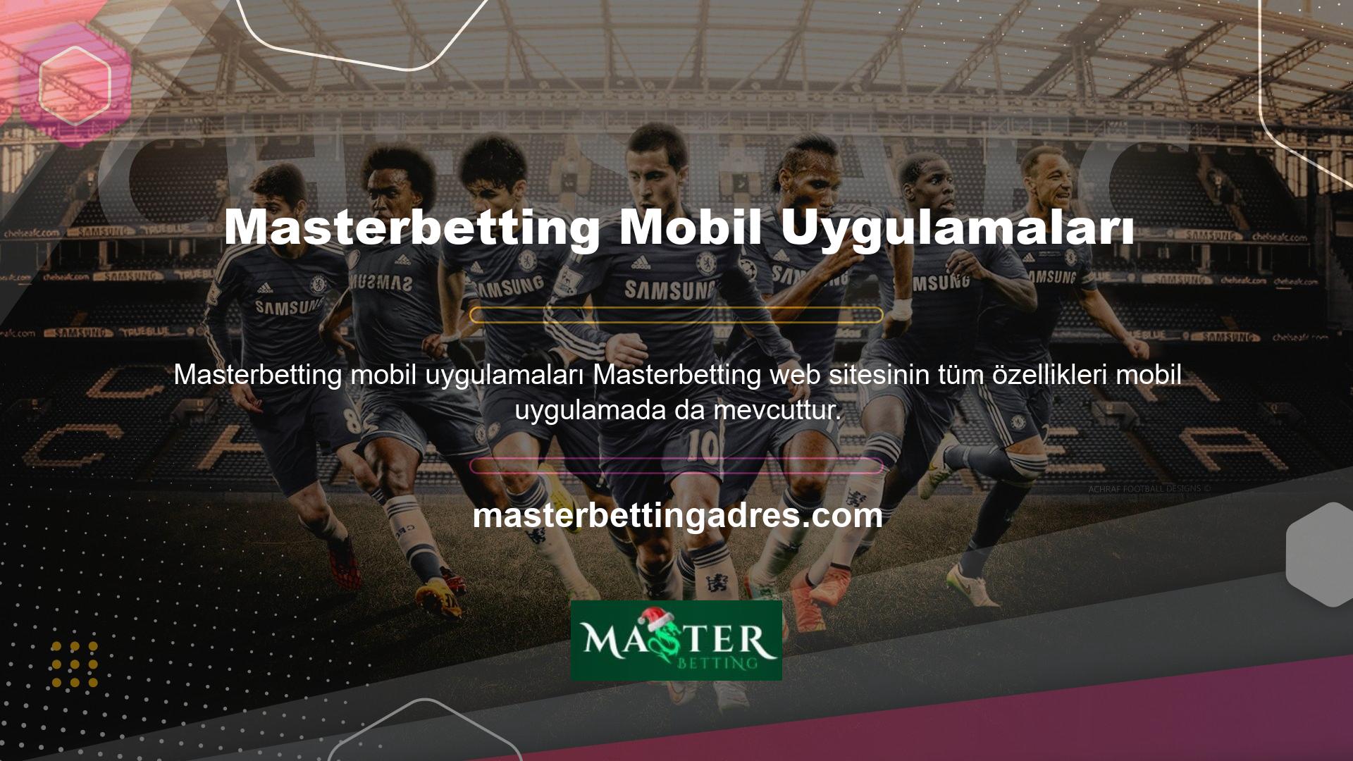 Normalde Masterbetting web sitesinde bulunan Masterbetting TV özelliklerine mobil uygulama üzerinden kalıcı olarak erişilebilir